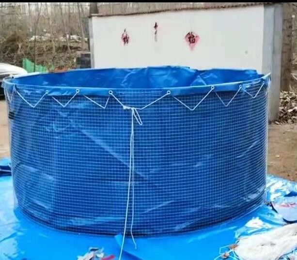 2MM Steel Mesh Tarpaulin Fish Tank And Tarpaulin Fish Farming Round