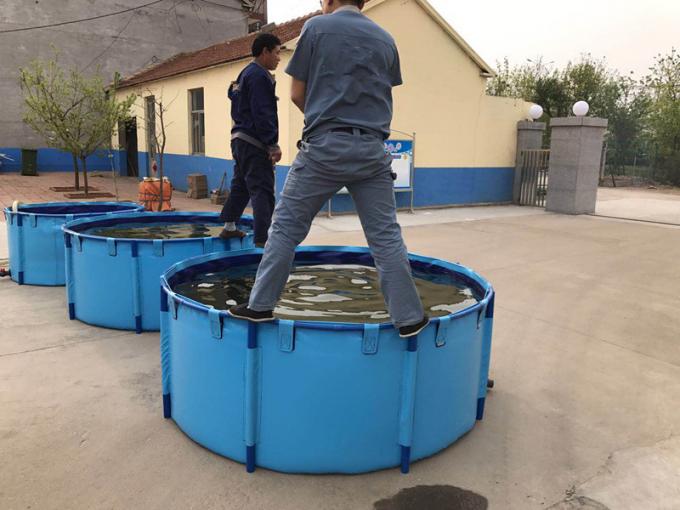 3000L 1.2MM Tarpaulin Fish Tank Foldable And Collapsible With Metal Frame