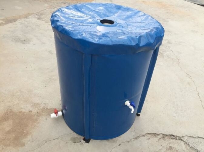 Greenhouse PVC Garden Rain Barrels , Collapsible Plastic Water Barrels 150L