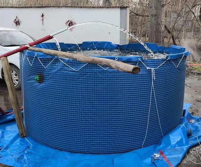2MM Steel Mesh Tarpaulin Fish Tank And Tarpaulin Fish Farming Round