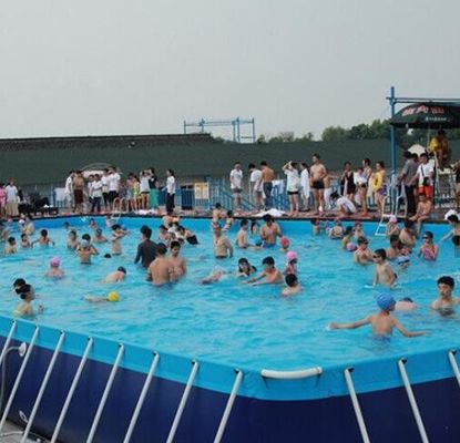 SGS 10M * 10M PVC Swimming Pool , Metal Frame Swimming Pool For Summer Inflatable Swimming Pool