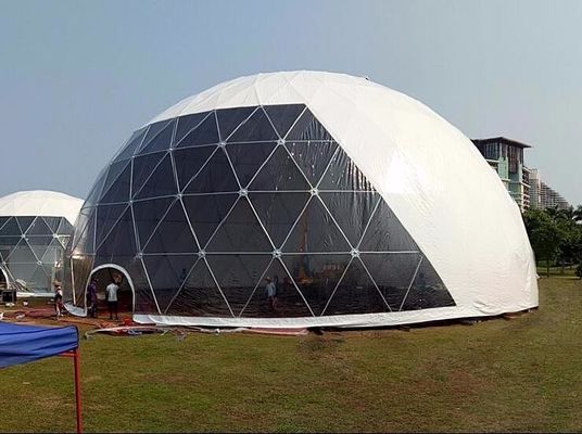 18M Waterproof Anti - UV Geodesic Dome Tent With Steel Pipes For Event Party