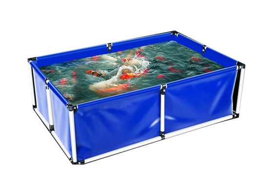 Movable 4000L PVC Tarpaulin Fish Farming Water Tank With Metal Frame Collapsible Fish Tank