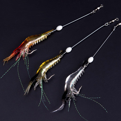 Soft Shrimp Bait Night Fishing Lures 9cm 6g Simulation With Hook