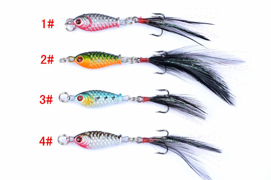 4 Colors 3.2CM/5G 8#Hooks Perch,Catfish Plastic Hard Bait Sinking Minnow Fishing Lure