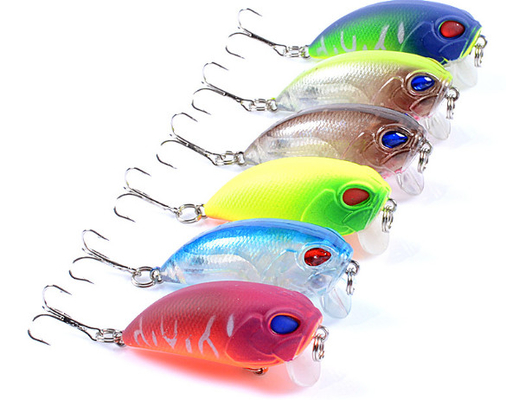 6 Colors 5.1CM/7.2g 8#Hooks 3D Eyes Plastic Hard Bait 0.30m-0.9M Floating Crank Fishing Lure