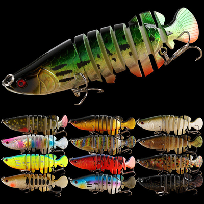 13 Colors 10.5CM/18.6g 3D Eyes Dragonfish Bait Submerged Eight Multi Jointed Fishing Lure