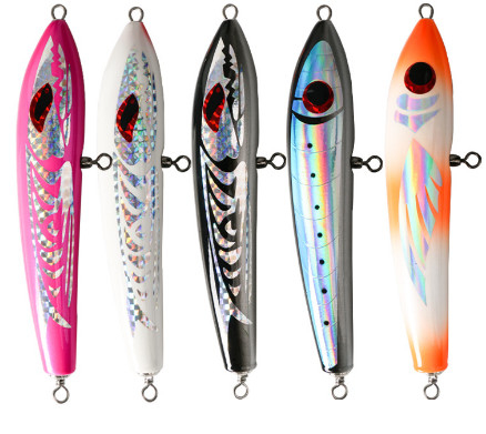 5 Colors 23CM/90g 3D Eyes Solid Wood Bait Treble Hooks Tuna Fishlure Wooden Pencil Fishing Lure