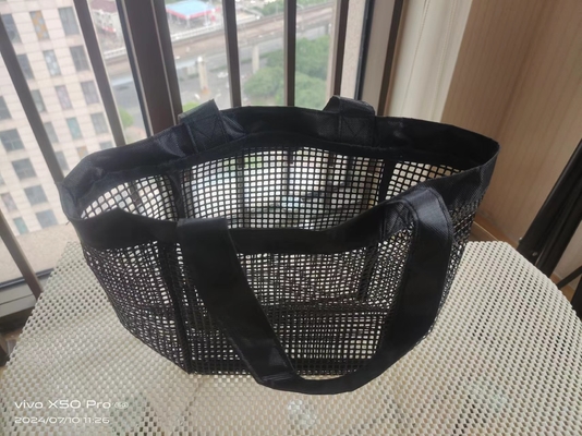 Polyester Mesh Reinforced PVC Coating Durable Beach Bag Shopping Bag