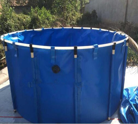 7000L Non-Corrosive Tarpaulin Fish Tank , Long Life Diy Fish Pond Collapsible Fish Tank