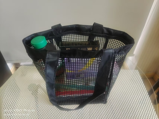 OEM Service Mesh Handbag For Beach Outdoor Sports Or Shopping PVC Mesh Storage Bag