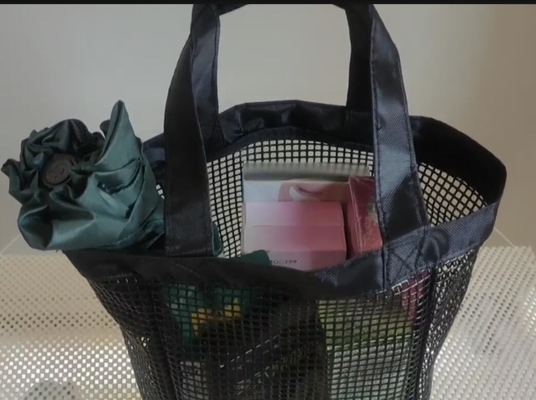 OEM Service Mesh Handbag For Beach Outdoor Sports Or Shopping PVC Mesh Storage Bag