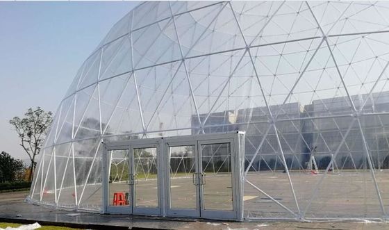 18M Waterproof Anti - UV Geodesic Dome Tent With Steel Pipes For Event Party