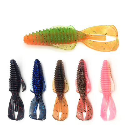 Shrimp Bionic Silicone Worm Soft Fishing Lures 12 Colors 8CM 4.5g 10PCS/Bag